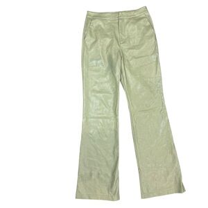 Avec Les Filles Faux Leather Flare Trousers size 8 color moss